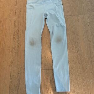 Athletic girl, blue pants